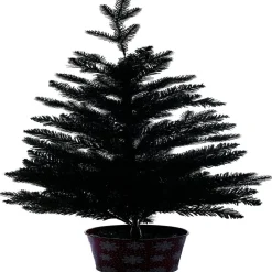 Gifi Sapin artificiel pot métal motif flocon rouge et blanc 258 branches Ø55xH100cm