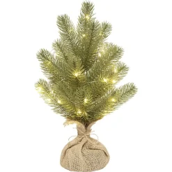 Online Gifi Sapin artificiel vert lumineux 30 MicroLED blanc chaud H35 cm