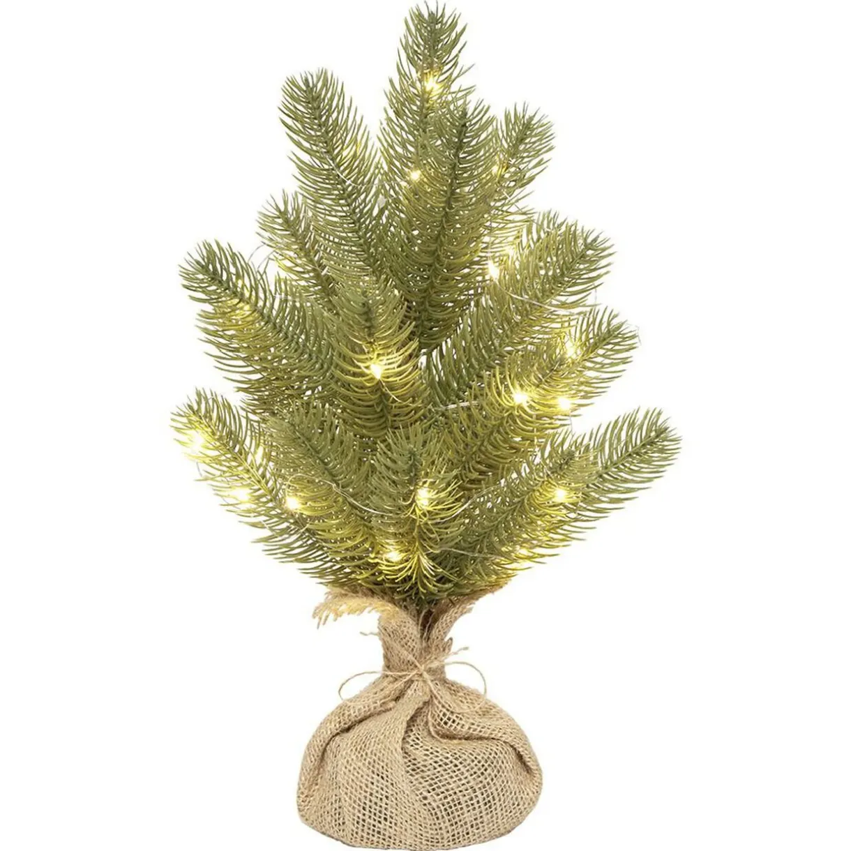 Online Gifi Sapin artificiel vert lumineux 30 MicroLED blanc chaud H35 cm