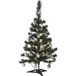 Best Gifi Sapin décoré lumineux blanc et argenté 20 LED