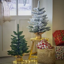 Gifi Sapin de Noël artificiel avec base en jute Ø38xH60cm