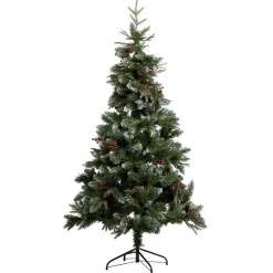 Clearance Gifi Sapin de Noël artificiel floqué neige avec pomme de pin H180cm