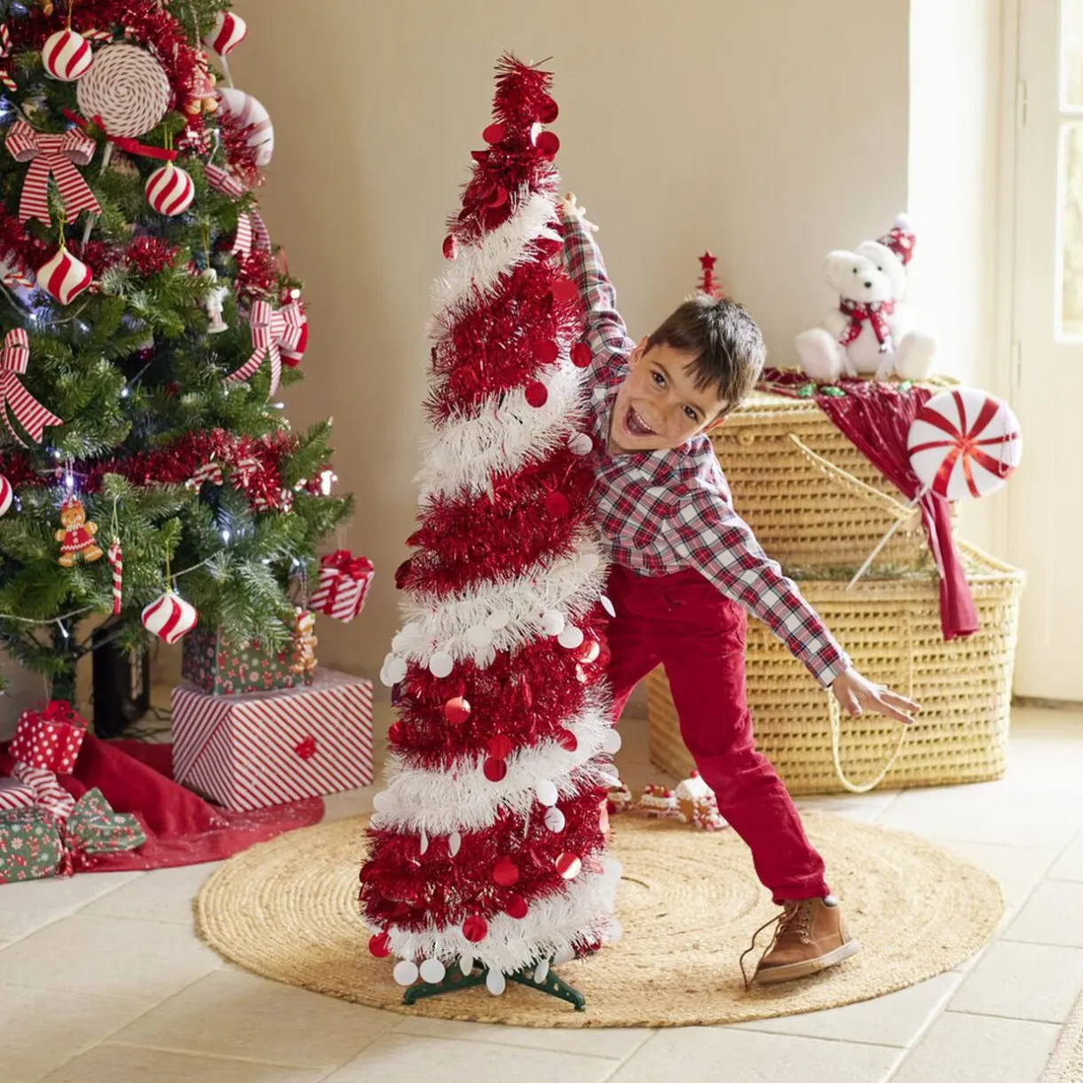 Sale Gifi Sapin de Noël artificiel POP UP rouge et blanc Ø30xH120cm