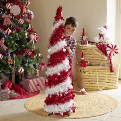 Sale Gifi Sapin de Noël artificiel POP UP rouge et blanc Ø30xH120cm