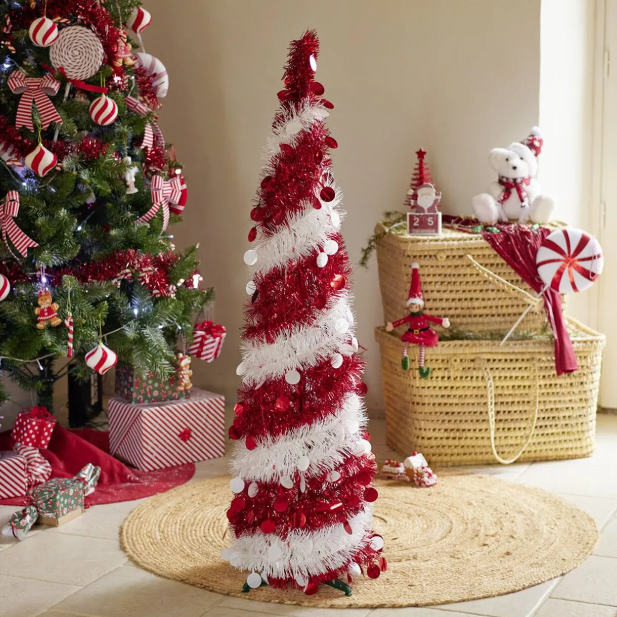 Sale Gifi Sapin de Noël artificiel POP UP rouge et blanc Ø30xH120cm