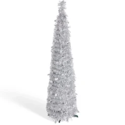Clearance Gifi Sapin de Noël artificiel POP UP argenté Ø30xH120cm