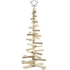 New Gifi Sapin de Noël en bois amovible h 113 cm