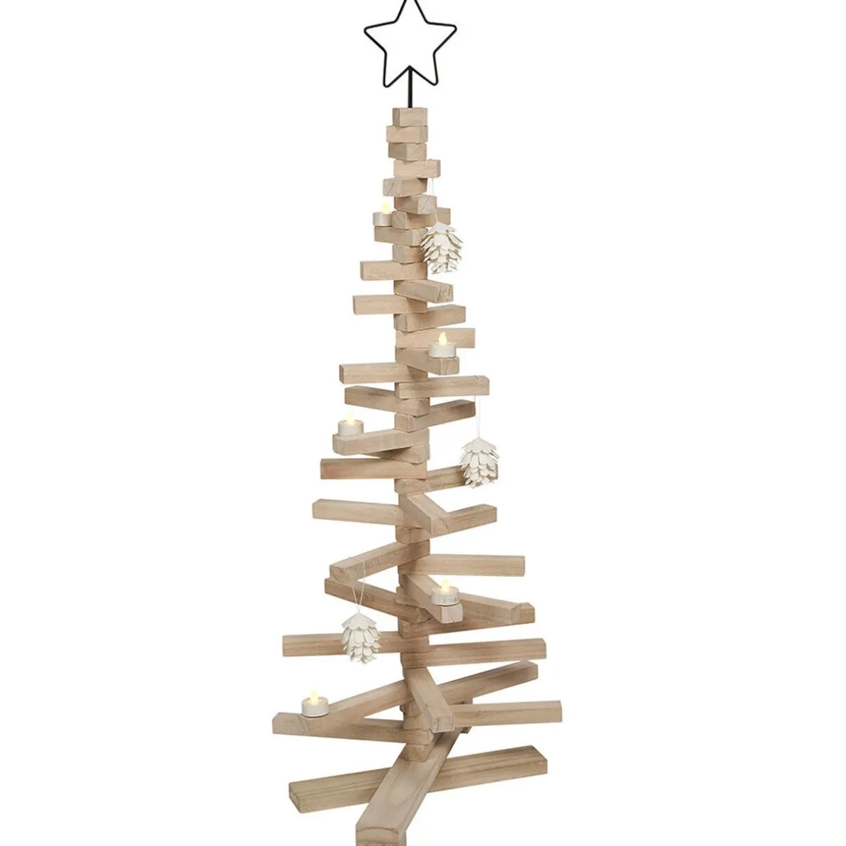 New Gifi Sapin de Noël en bois amovible h 113 cm