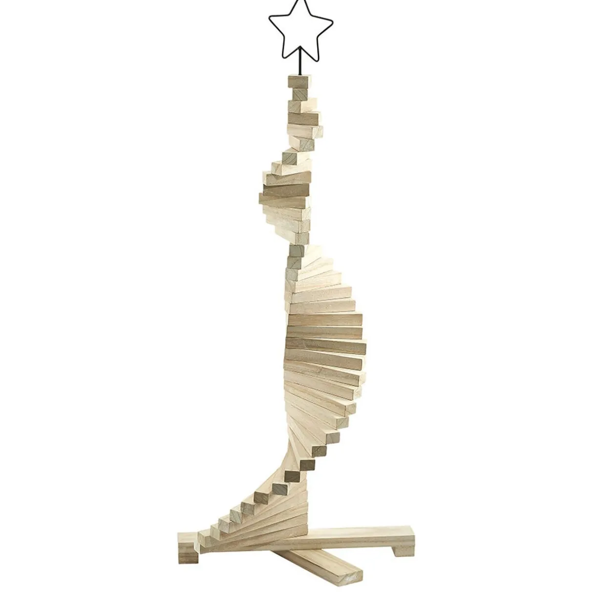 New Gifi Sapin de Noël en bois amovible h 113 cm