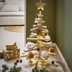 Online Gifi Sapin de Noël en bois amovible gris 48xH71cm