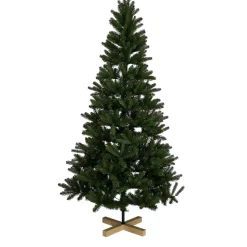 Gifi Sapin de Noël Vert effet réel avec pied en bois H210 cm