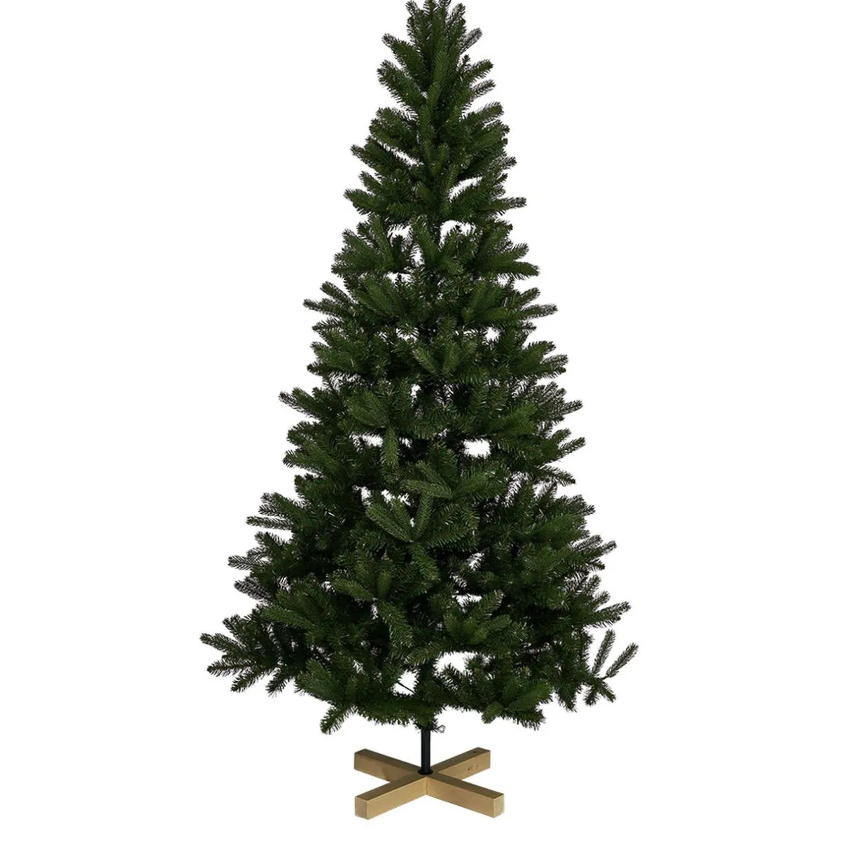 Gifi Sapin de Noël Vert effet réel avec pied en bois H210 cm