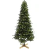 New Gifi Sapin de Noël Vert effet réel avec pied en bois H210 cm