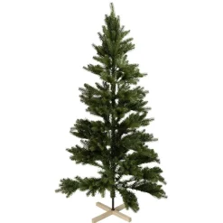 Outlet Gifi Sapin de Noël Vert effet réel avec pied en bois H180 cm