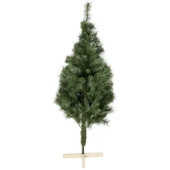 Hot Gifi Sapin de Noël vert effet touffu avec pied en bois H180 cm