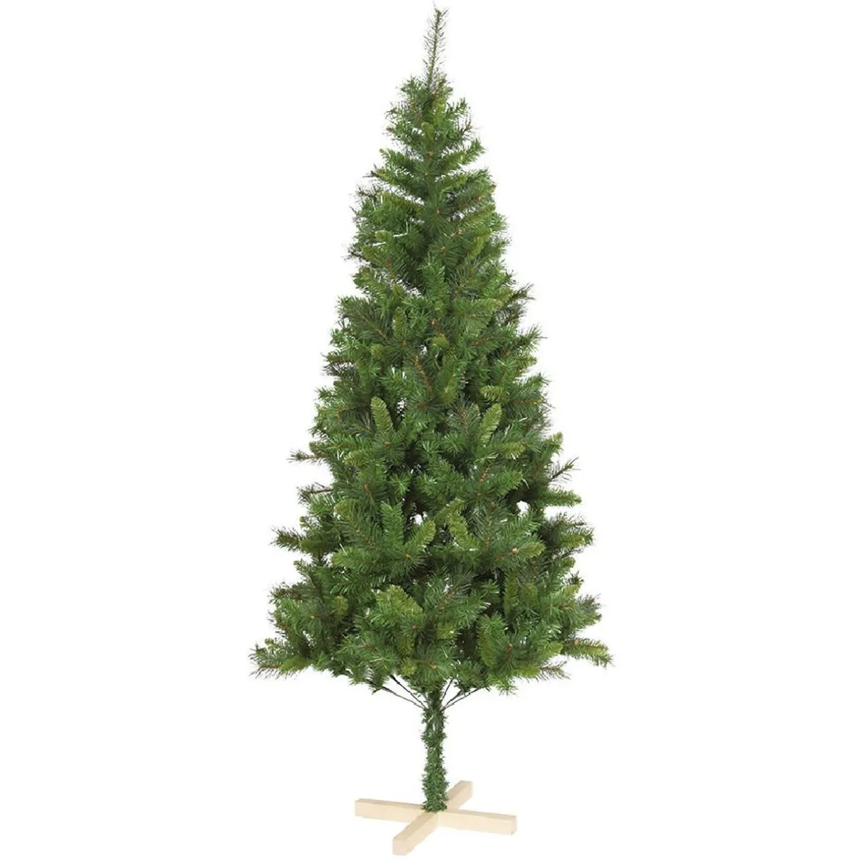 Hot Gifi Sapin de Noël vert effet touffu avec pied en bois H210 cm