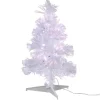 Gifi Sapin Noël blanc fibre optique multicolore H60 cm