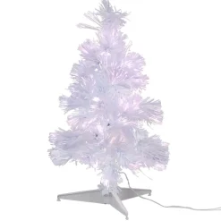 Gifi Sapin Noël blanc fibre optique multicolore H60 cm