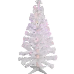 Gifi Sapin Noël blanc fibre optique multicolore H1,2 m