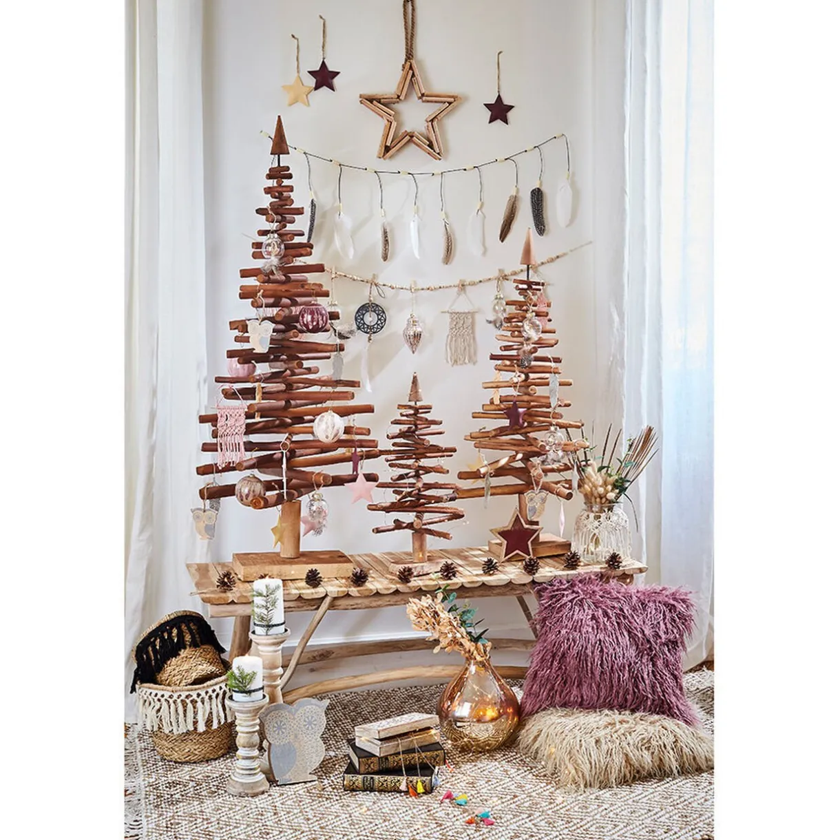 Gifi Sapin Noël bois flotté brun 0,9 m