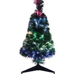 Outlet Gifi Sapin Noël Vert en fibre optique 6 Led Multicolore H60 cm