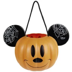 New Gifi Seau à bonbons Halloween Disney Mickey orange et noir 26x18xH16cm