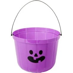 Best Gifi Seau à bonbons Halloween imprimé citrouille blanc et noir