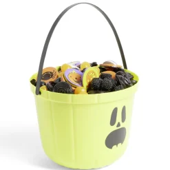 Best Gifi Seau à bonbons Halloween imprimé citrouille blanc et noir