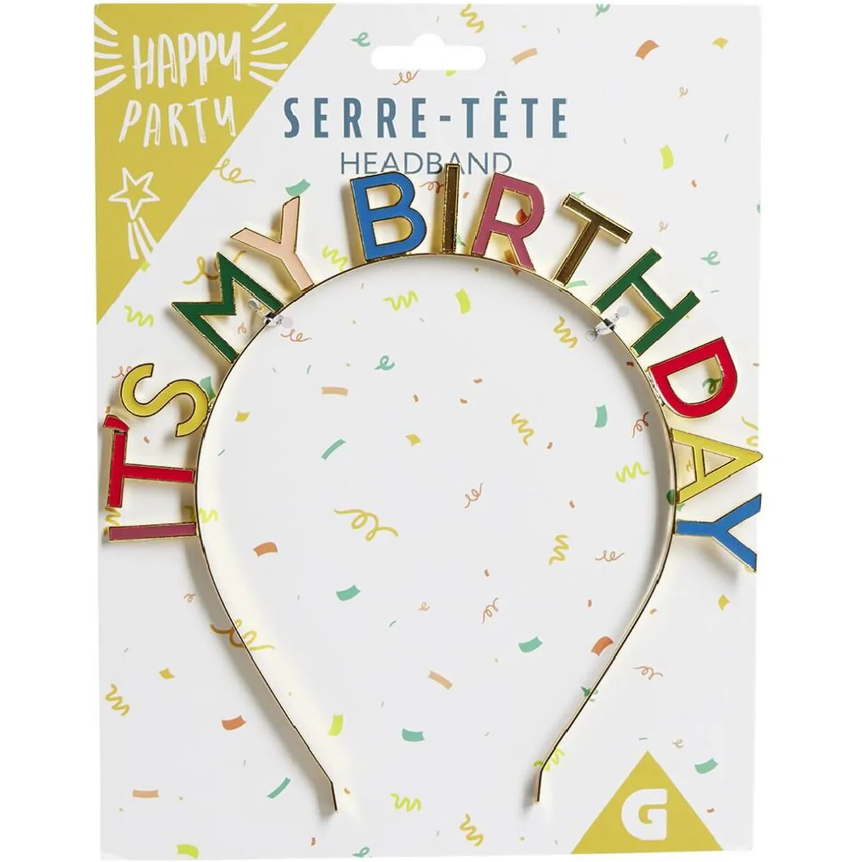 Online Gifi Serre-tête anniversaire It's my birthday doré ou multicolore