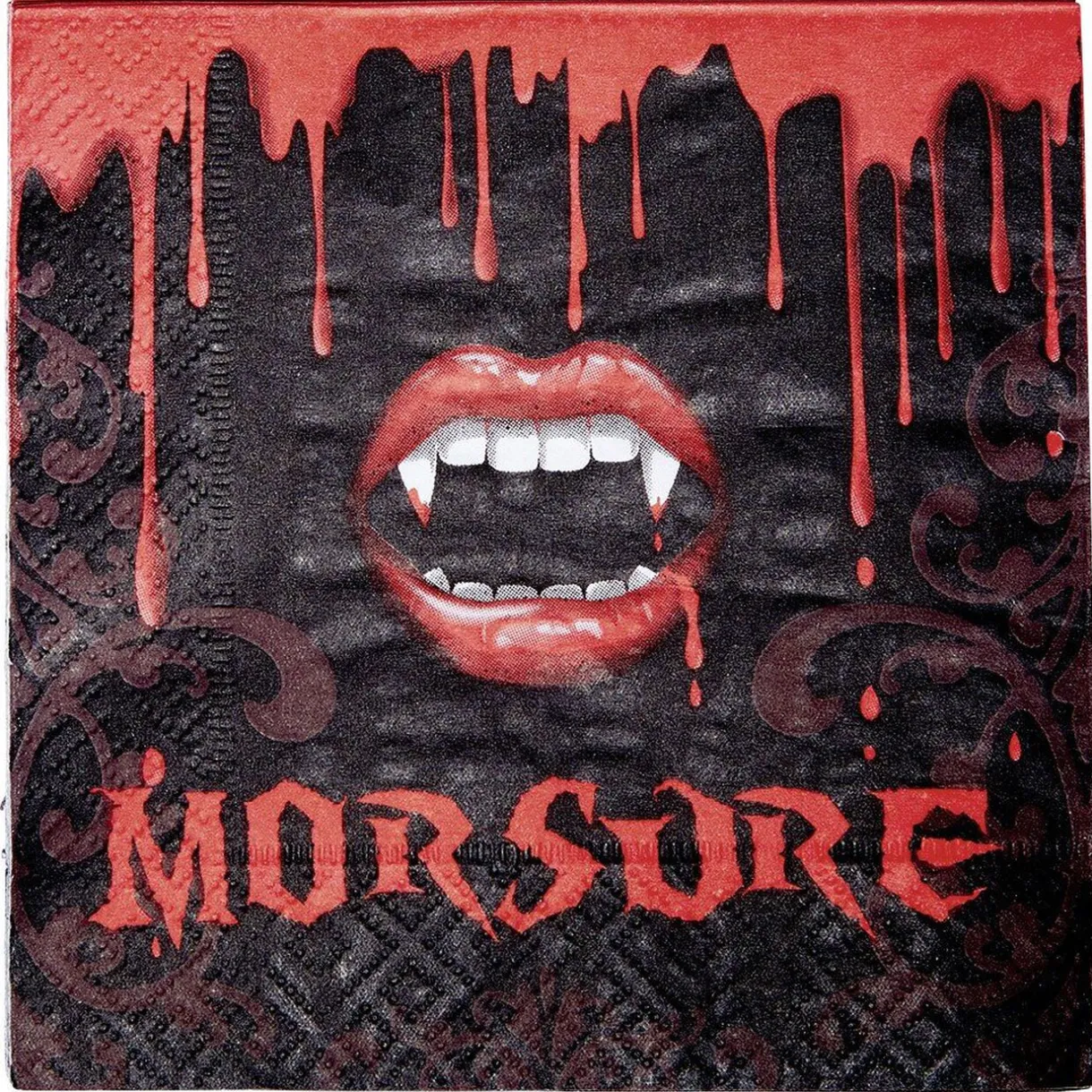 Sale Gifi Serviette carrée en papier Halloween déco morsure noir et rouge x20