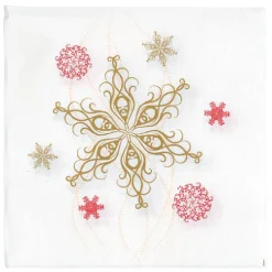 Sale Gifi Serviette en papier imprimé guirlande de flocon rouge doré x20