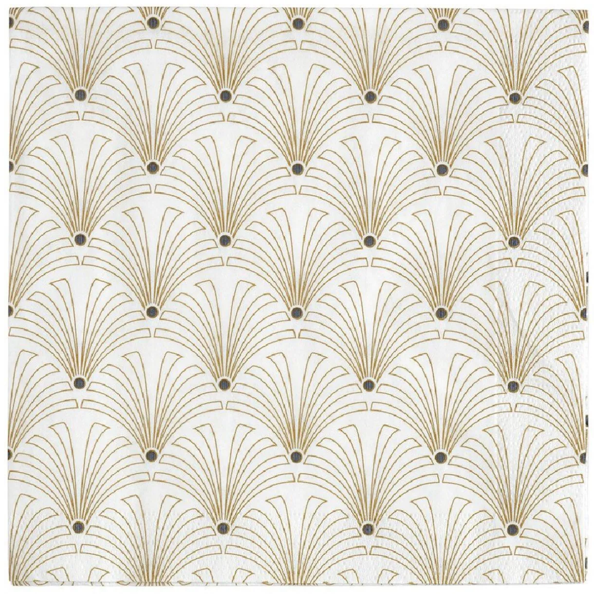 Sale Gifi Serviette en papier imprimé vintage twenties blanc doré x20