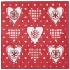 Sale Gifi Serviette en papier imprimé coeur esprit Noël rouge blanc x20