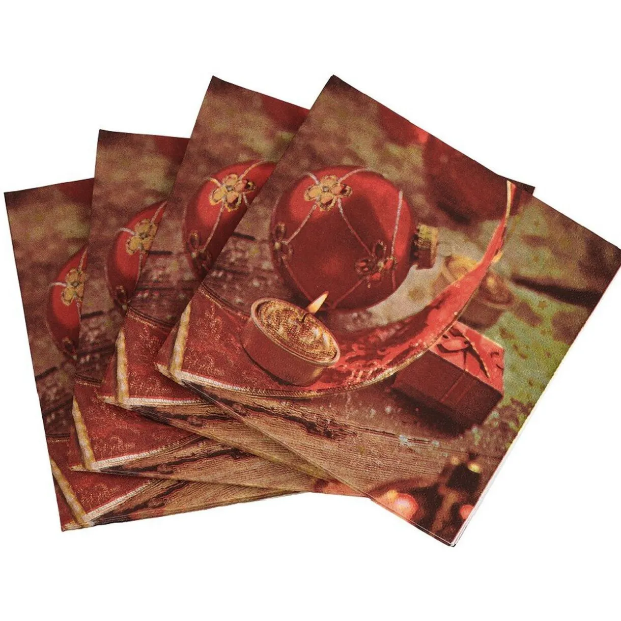 Best Gifi Serviette en papier imprimé bougies de Noël x20