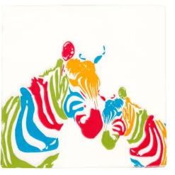 Best Gifi Serviette en papier motif zèbres colorés