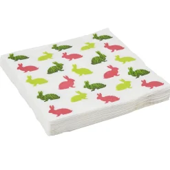 Sale Gifi Serviette en papier Pâques motif lapins multicolores x20