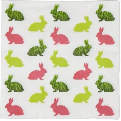 Sale Gifi Serviette en papier Pâques motif lapins multicolores x20
