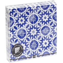 Best Gifi Serviette jetable motif mosaïque bleu x20