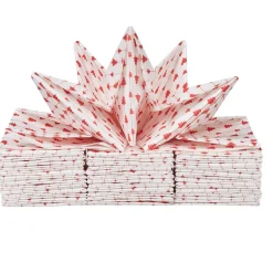 Sale Gifi Serviette jetable pré pliée blanche sapins rouges x12