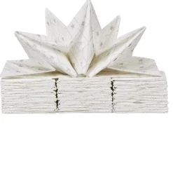 Sale Gifi Serviette jetable pré pliée blanche étoiles argentées x12