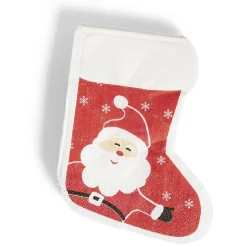 Sale Gifi Serviette papier forme botte Noël rouge et blanc x20