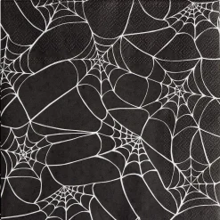 Best Gifi Serviette papier Halloween motif toile d'araignée noire et blanche 33x33cm x20