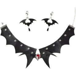 Best Gifi Set collier et boucles d'oreilles gothique Halloween