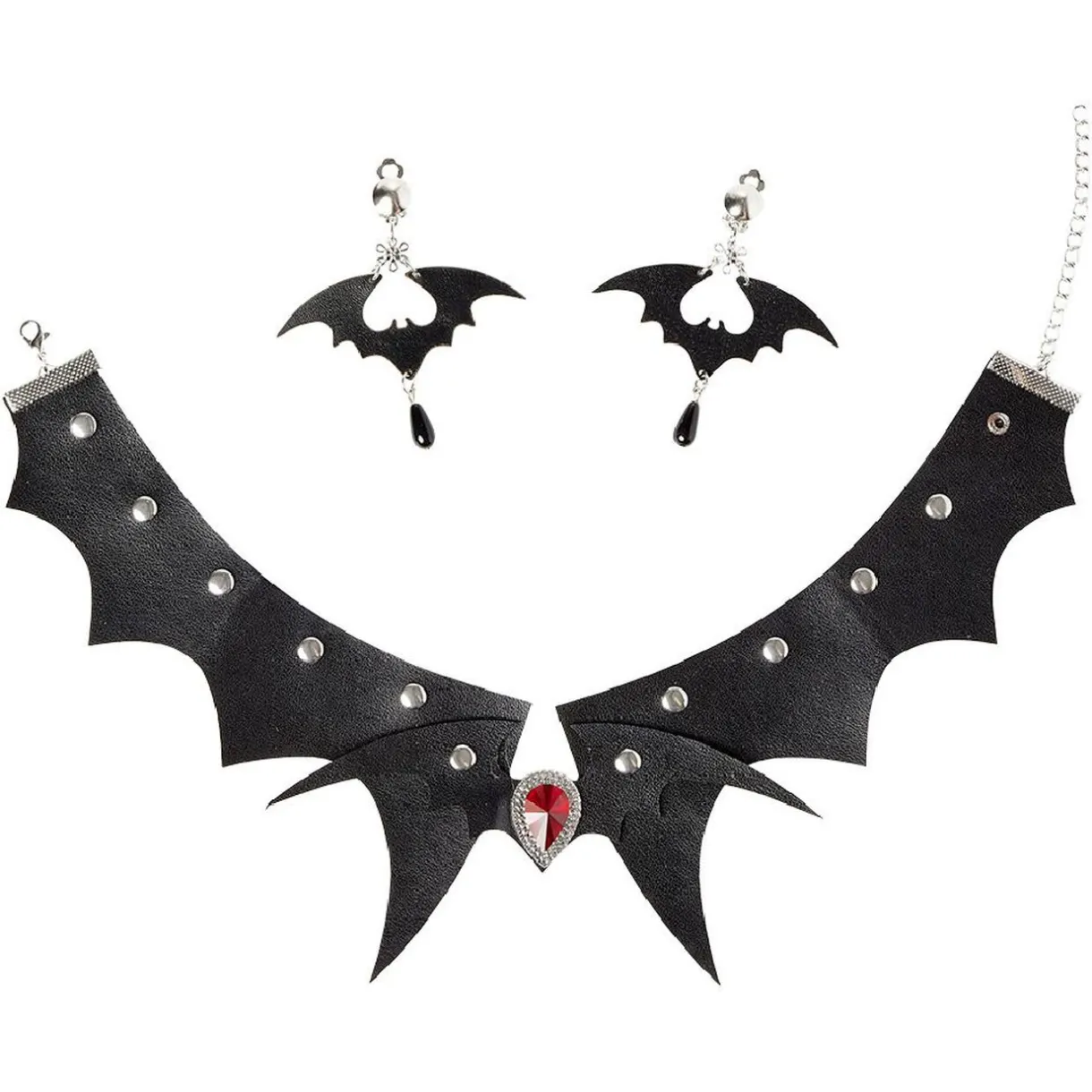 Best Gifi Set collier et boucles d'oreilles gothique Halloween