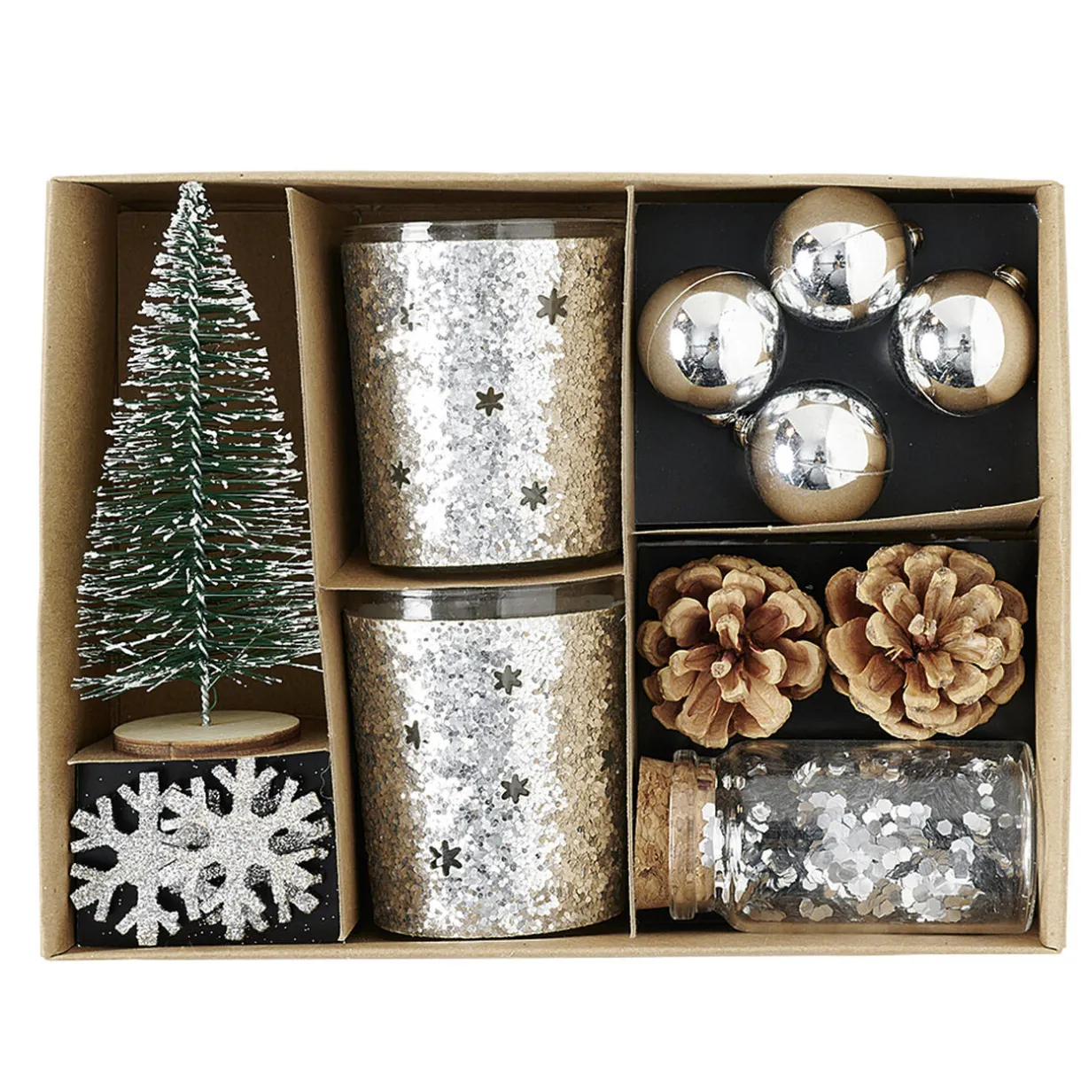 Best Gifi Set de Noël décoration de table argenté