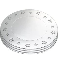 Best Gifi Sous-assiette argentée décor étoiles x4