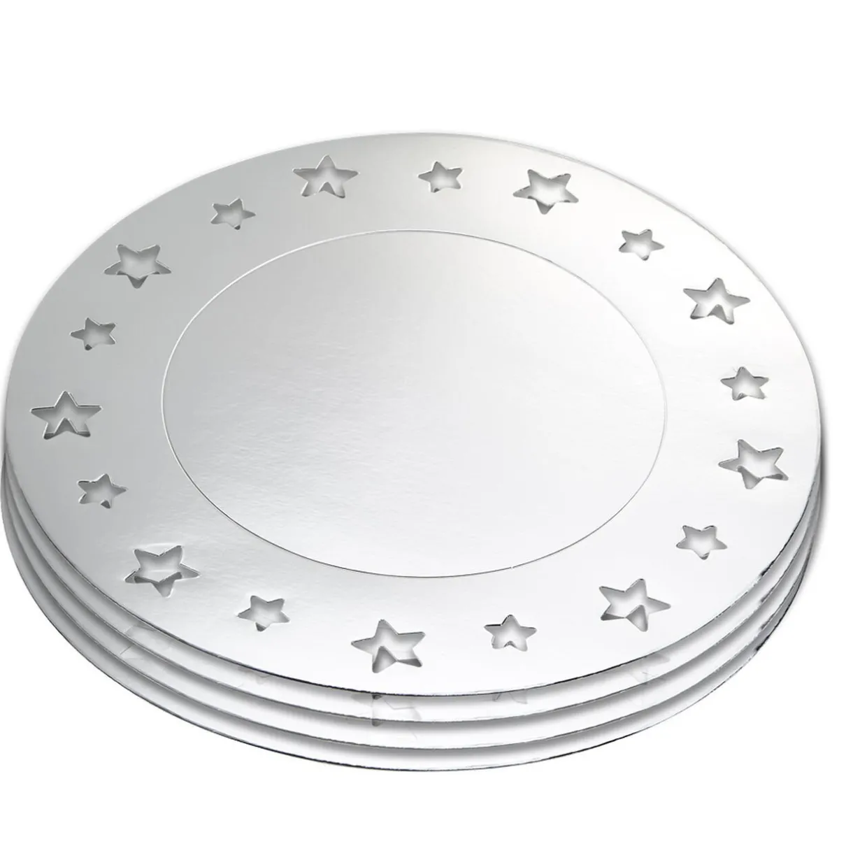 Best Gifi Sous-assiette argentée décor étoiles x4