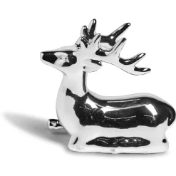 Outlet Gifi Statuette cerf argenté Noël givré