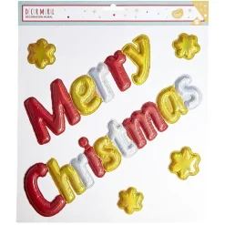 Gifi Sticker 3D fenêtre et mur Merry Christmas^ Décoration De Fenêtre