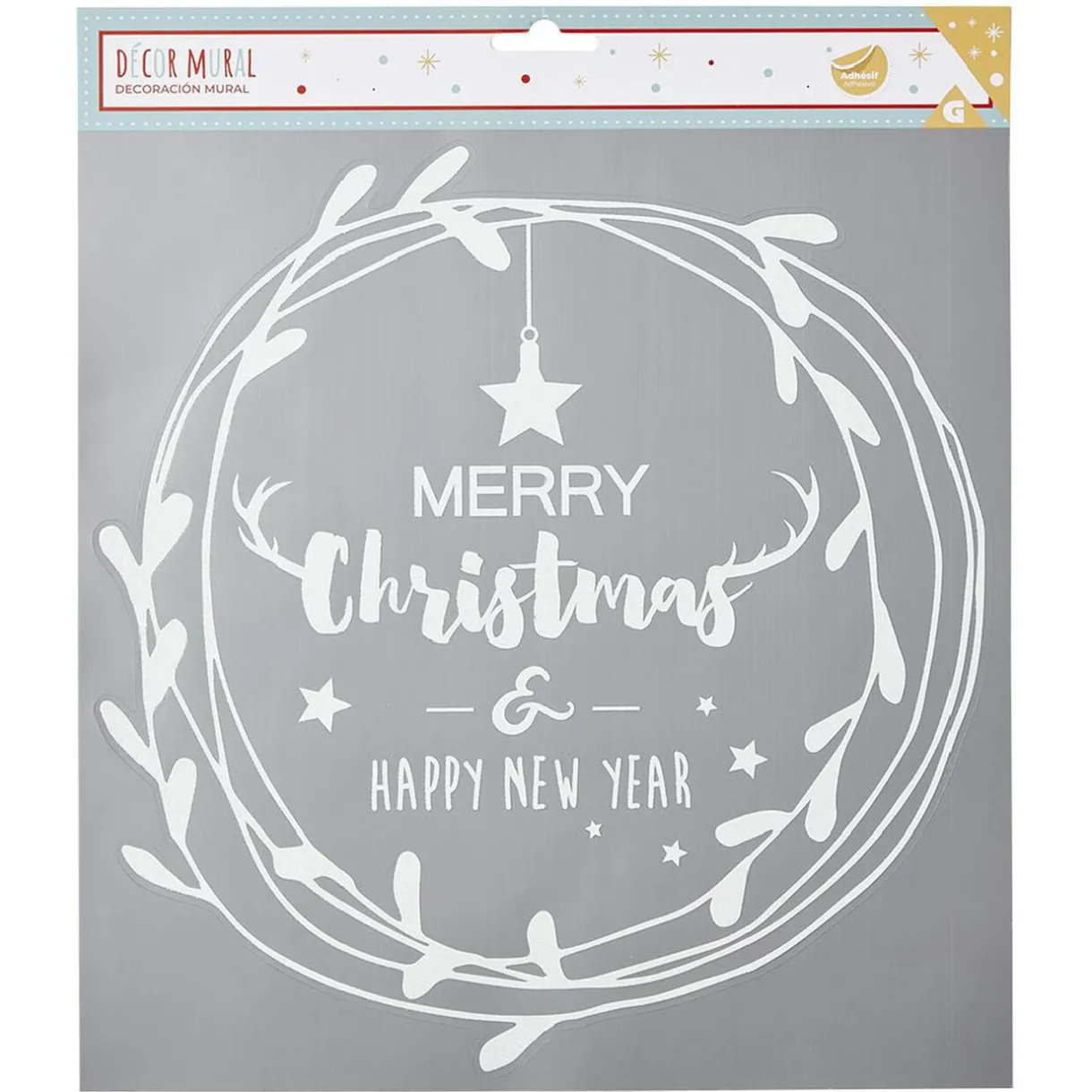 Gifi Sticker de Noël décor blanc 31x32cm^ Décoration De Fenêtre